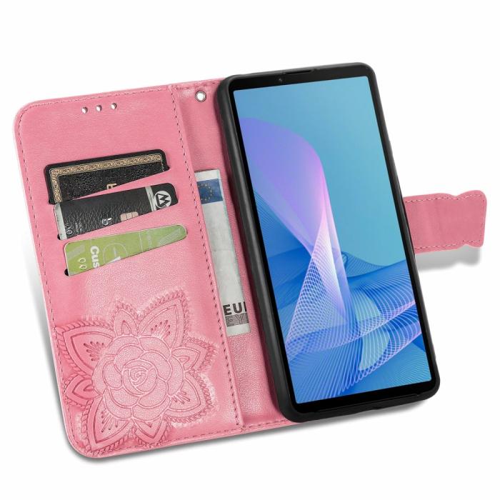 A-One Brand - Butterfly Plånboksfodral till Sony Xperia 10 III - Rosa