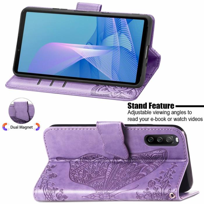 OEM - Butterfly Plånboksfodral till Sony Xperia 10 III - Lila
