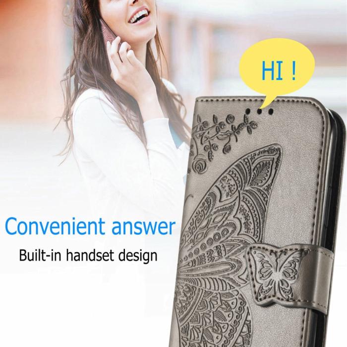 A-One Brand - Butterfly Plånboksfodral till Sony Xperia 10 III - Grå