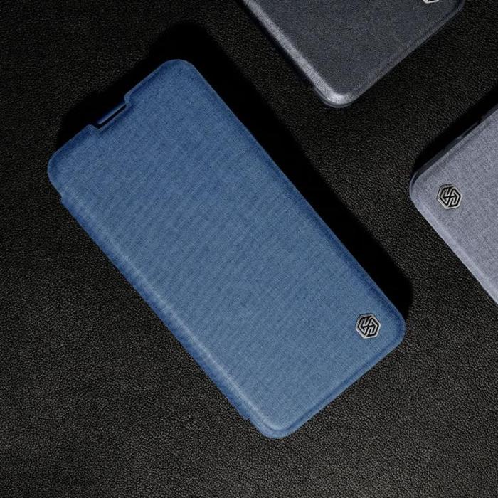 Nillkin - Nillkin iPhone 14 Pro Plånboksfodral Qin Cloth Pro - Blå