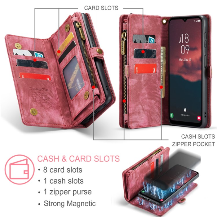 Caseme - Caseme Galaxy A34 5G Plånboksfodral Detachable - Röd