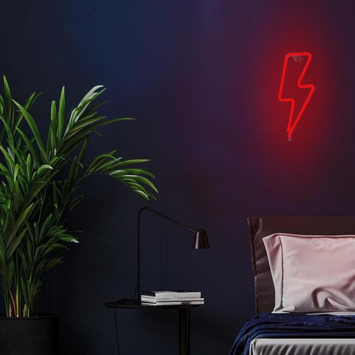 Forever Light - Forever Light LED Neon BOLT Bat + USB FLNE06 - Röd