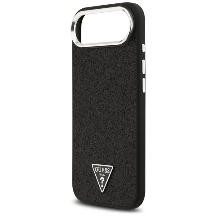 Guess - Guess iPhone 17 Air Mobilskal MagSafe Glitter Triangle Logo - Svart
