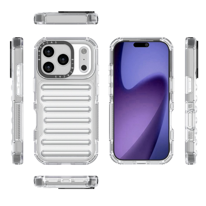 A-One Brand - iPhone 17 Pro Max Mobilskal Stripe Design Detachable - Transparent