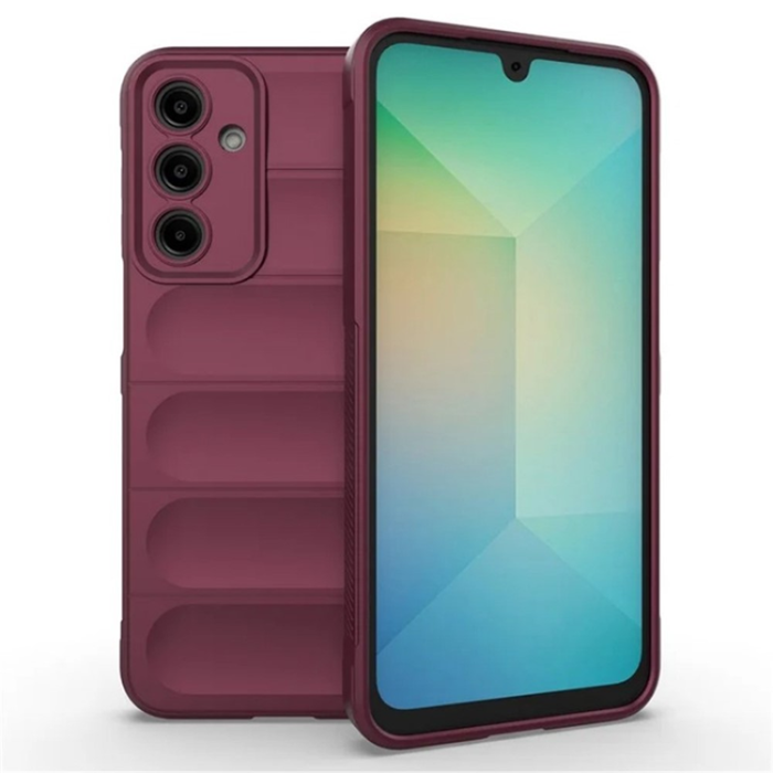 WANLONFENG - WANLONFENG Galaxy A26 Mobilskal med Härdat Glas HD - Vinröd