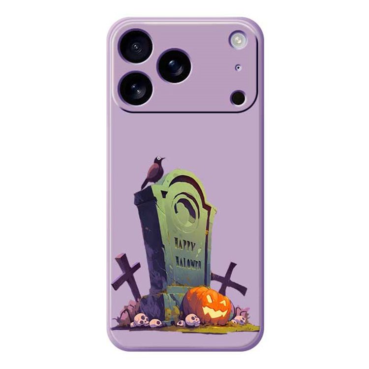 iPhone 17 Pro Mobilskal med Halloween Tombstone Pattern - Lila | 2353 | AlltMobil