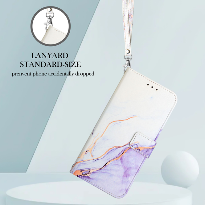 A-One Brand - iPhone 16 Pro Max Plånboksfodral Marble Pattern LS006