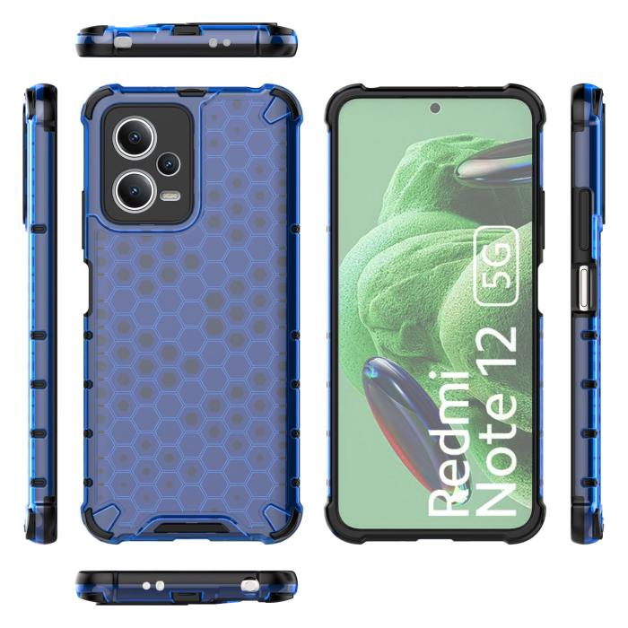 OEM - Redmi Note 12/Poco X5 5g Mobilskal Honeycomb - Blå