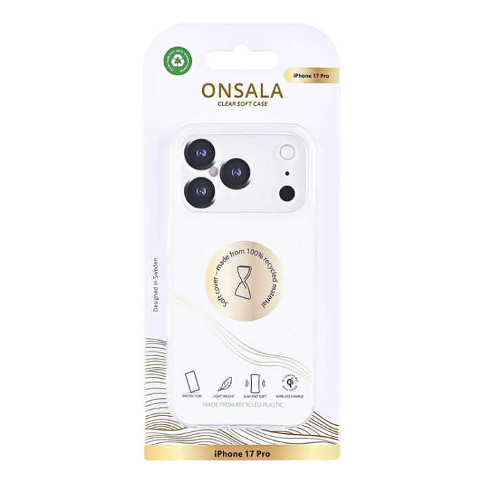 Onsala - ONSALA iPhone 17 Pro Mobilskal Återvunnen TPU - Transparent