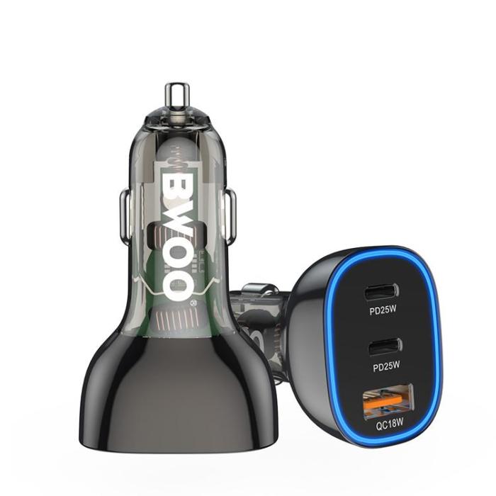 BWOO - BWOO Billaddare 68W 2xUSB-C 1xUSB-A PD - Svart