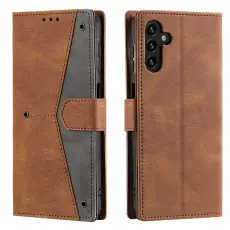 OEM - Samsung Galaxy A57 Pl&aring;nboksfodral Konstl&auml;der - Brun