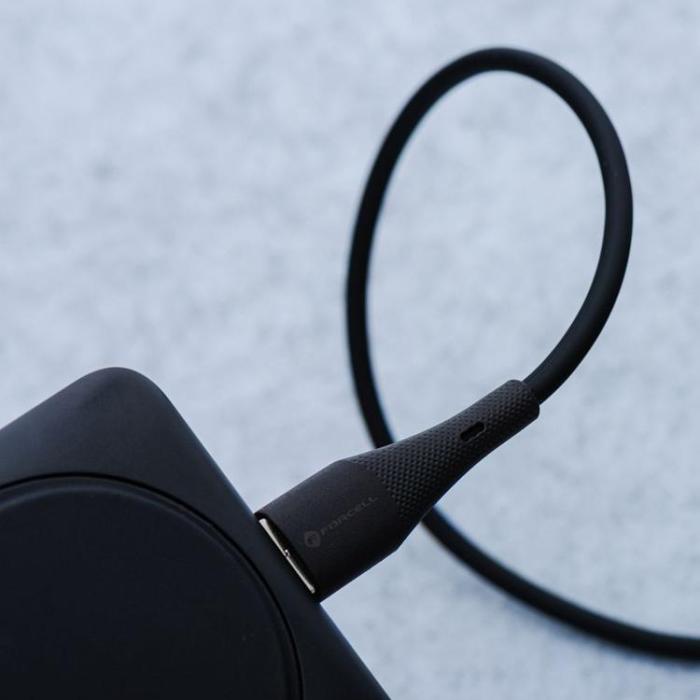 Forcell - FORCELL USB-A till USB-C 66W Kabel 3A 1m QC4.0 Silikon C342 - Svart