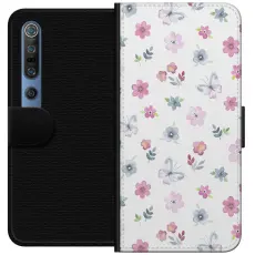 Gustaf - Pl&aring;nboksfodral till Xiaomi Mi 10 Pro 5G med Blommor och fj&auml;rillar