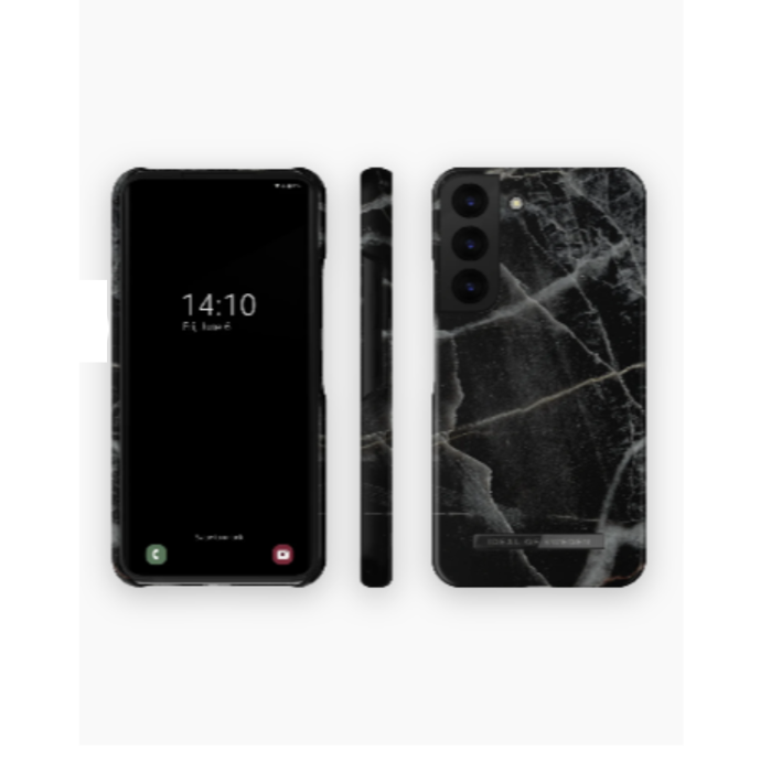 UTGATT1 - Ideal of Sweden Galaxy S22 Skal Fashion - Svart Thunder Marble