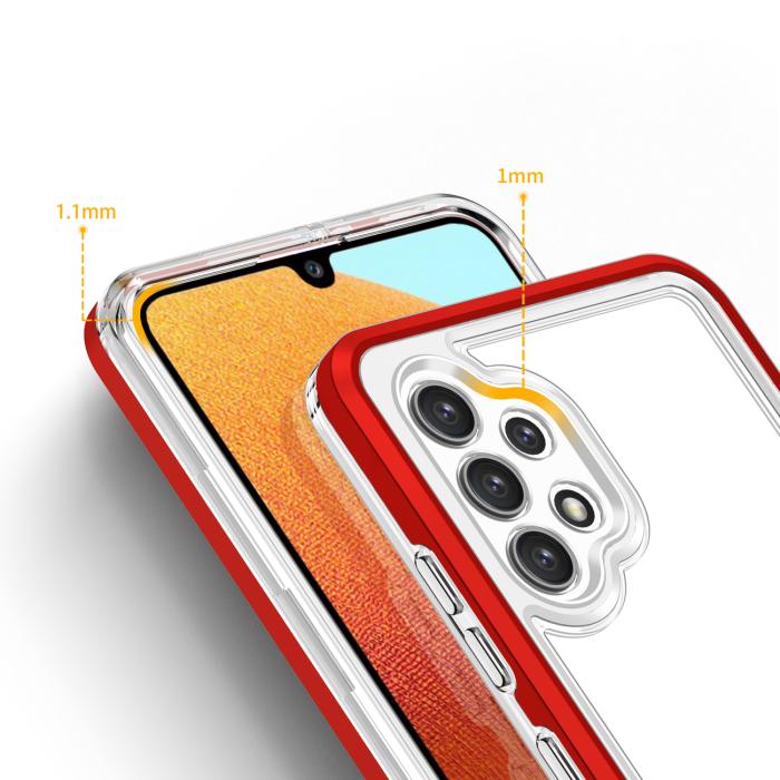 OEM - Galaxy A32 5G Skal Clear 3in1 - Röd