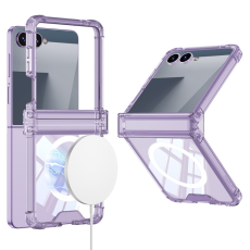 GKK - GKK Galaxy Z Flip 7 Mobilskal MagSafe Airbag Hinge Shockproof - Lila