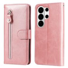 OEM - ABEEL Mobilskal till Samsung Galaxy S26 Ultra KonstL&auml;der Med Dragkedja - Rosa