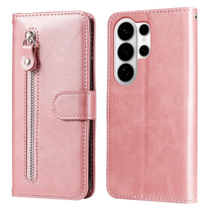 OEM - ABEEL Mobilskal till Samsung Galaxy S26 Ultra KonstLäder Med Dragkedja - Rosa