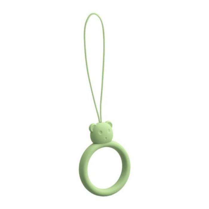 OEM - Mobilsnöre Bear Ring Silicone - Grön