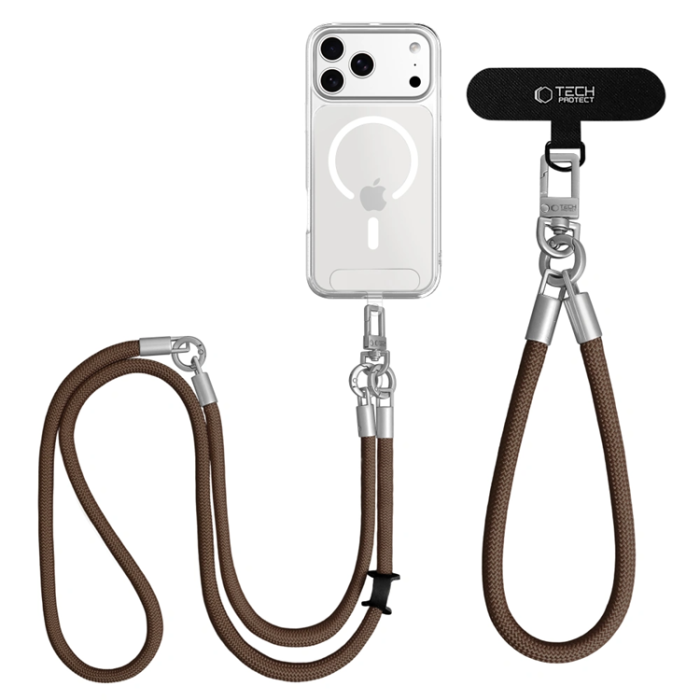 Tech-Protect - Tech-Protect Mobilrem Crossbody C10S - Valnötsbrun/Titanium