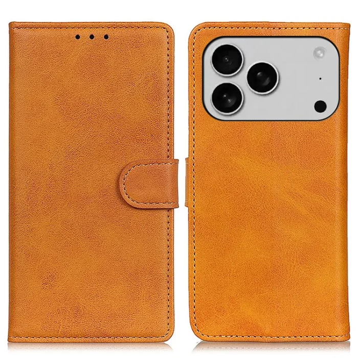 A-One Brand - iPhone 17 Pro Max Plånboksfodral Cowhide Texture - Brun