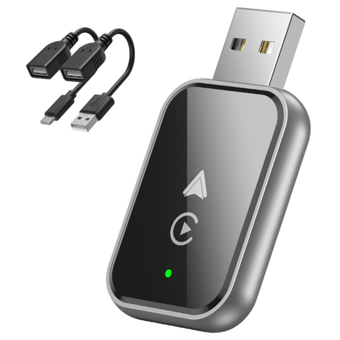 A-One Brand - CarPlay 2in1 Trådbunden Bluetooth Trådlös Adapter - Svart