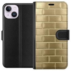 iSecrets - Plånboksfodral till Apple iPhone 14 med Gyllene Murstenar