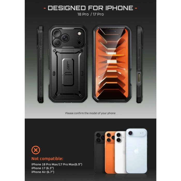 SupCase - Supcase Mobilskal För iPhone 18 Pro Max/17 Pro Max Unicorn Beetle Pro - Svart