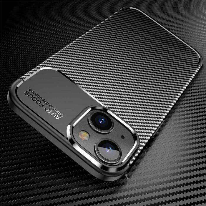 UTGATT5 - iPhone 14 Skal Carbon Shock-Proof - Svart