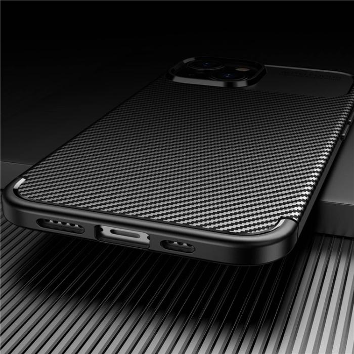 UTGATT5 - iPhone 14 Skal Carbon Shock-Proof - Svart