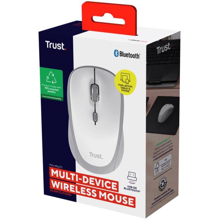 Trust - Trust Yvi+ Trådlös mus Bluetooth / 2.4 GHz Vit