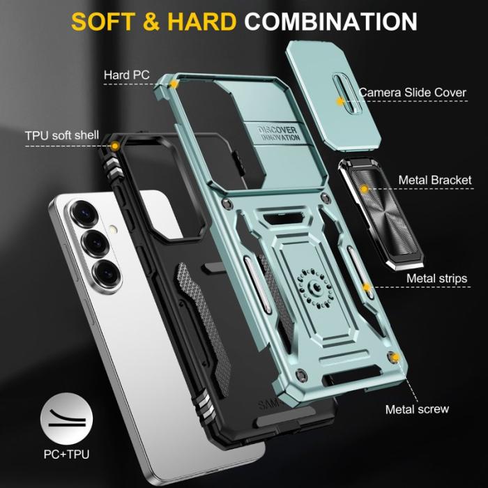 OEM - Mobilskal för Samsung Galaxy S26 Plus Kickstand PC + TPU - Grön