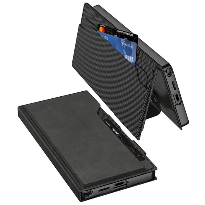 GKK - GKK Mobilfodral för Samsung Galaxy S26 Ultra Magnetiskt Konstläder - Svart