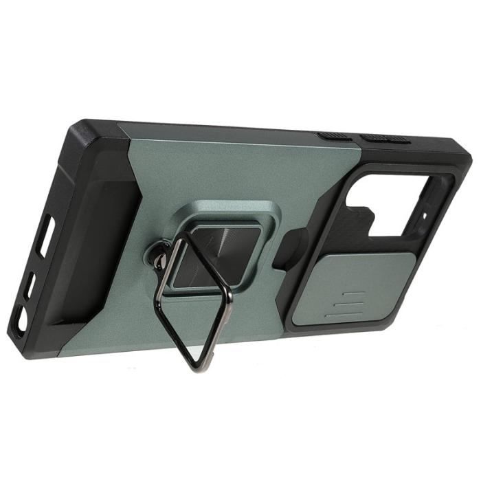OEM - Mobilskal för Samsung Galaxy S26 Ultra Kickstand PC + TPU - Svartgrön
