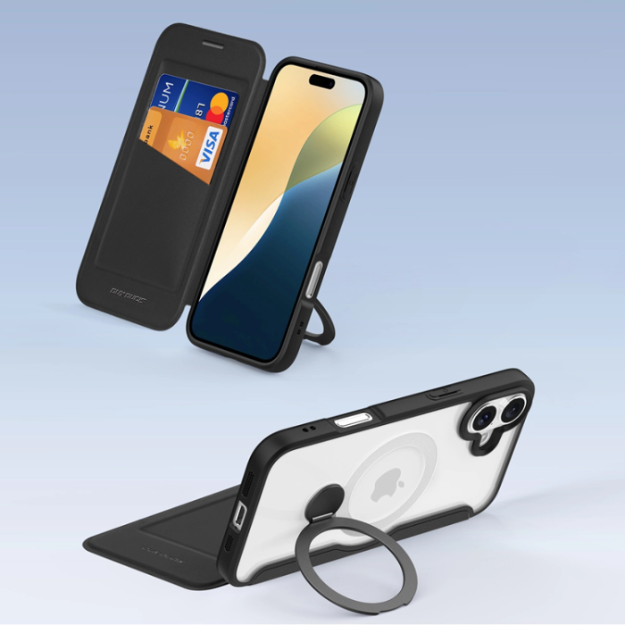 Dux Ducis - Dux Ducis iPhone 16 Plånboksfodral Magsafe Skin X Pro med Stativ