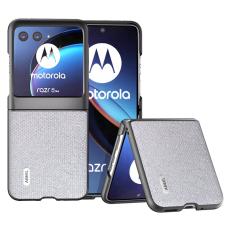 ABEEL - ABEEL Mobilskal till Motorola Razr 40 Ultra 5G PU L&auml;der + PC Silver