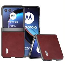 ABEEL - ABEEL Mobilskal till Motorola Razr 40 Ultra 5G PU L&auml;der R&ouml;d