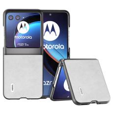 ABEEL - ABEEL Mobilskal till Motorola Razr 40 Ultra 5G PU L&auml;der Vit