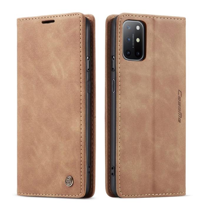 Caseme - CASEME 013 Auto-absorberande Plånboksfodral Konstläder OnePlus 8T - Brun