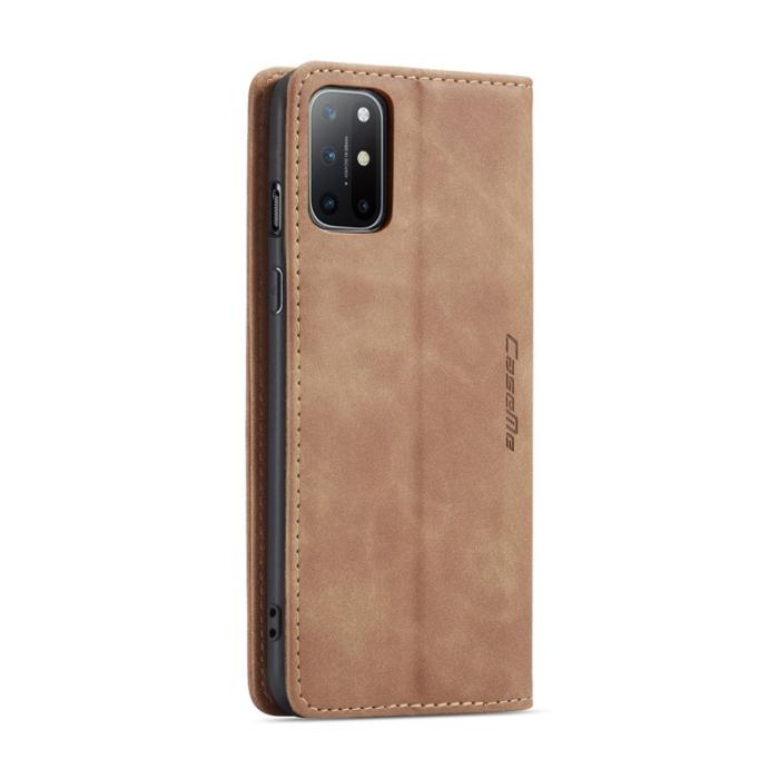 Caseme - CASEME 013 Auto-absorberande Plånboksfodral Konstläder OnePlus 8T - Brun