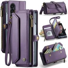 Caseme - CASEME Pl&aring;nboksfodral Konstl&auml;der f&ouml;r Samsung Galaxy Z Fold3 5G - Lila