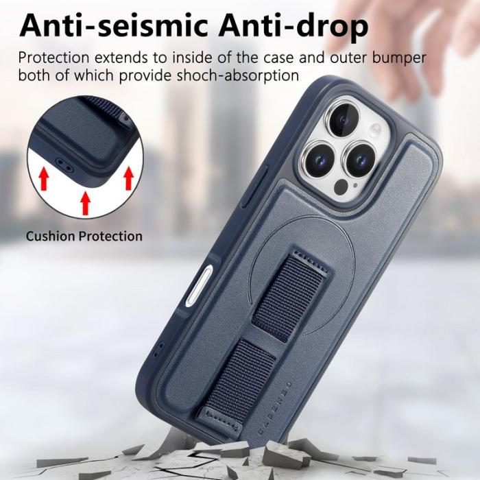 CASENEO - CASENEO iPhone 16 Pro Fodral - Magnetiskt KonstLäder + PC - Blå