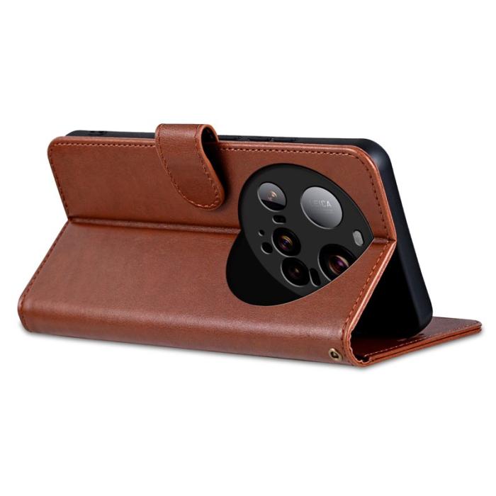 AZNS - AZNS Xiaomi 15 Ultra Plånboksfodral Anti-Scratch Konstläder - Brun