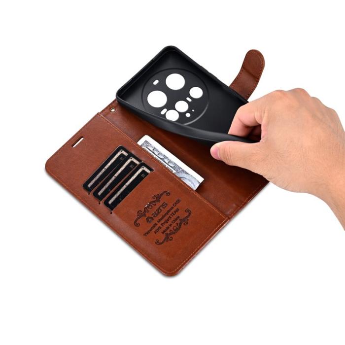 AZNS - AZNS Xiaomi 15 Ultra Plånboksfodral Anti-Scratch Konstläder - Brun