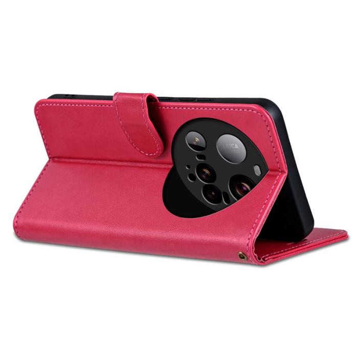 AZNS - AZNS Xiaomi 15 Ultra Plånboksfodral Anti-Scratch Konstläder - Röd