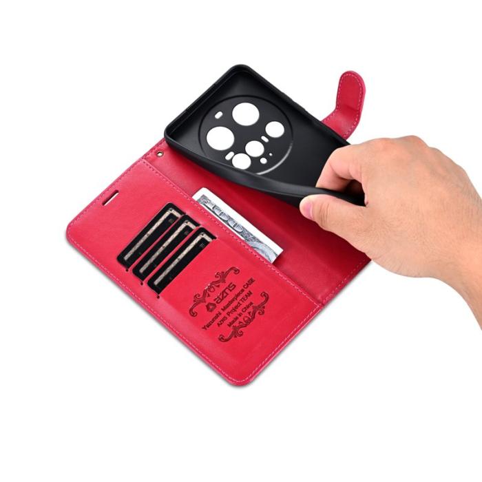 AZNS - AZNS Xiaomi 15 Ultra Plånboksfodral Anti-Scratch Konstläder - Röd