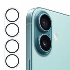 Boom of Sweden - [2-Pack] BOOM iPhone 17/16 Kameralinsskydd Härdat Glas med Svart Ring