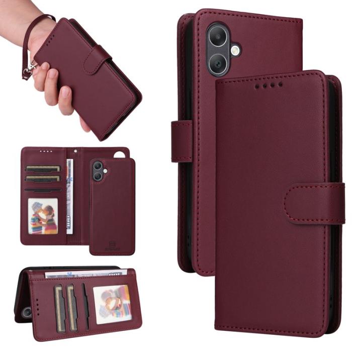 BETOPNICE - BETOPNICE Samsung Galaxy A06 4G Plånboksfodral Konstläder - Vinröd