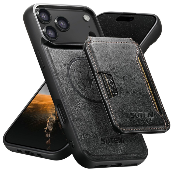 SUTENI - SUTENI iPhone 17 Pro Max Mobilskal MagSafe Cowhide M3 - Svart