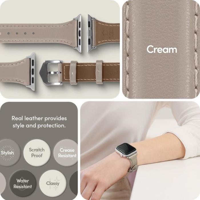 UTGATT1 - SPIGEN Armband Cyrill Kajuk Armband Apple Watch 4/5/6/7/8/SE (40/41 mm) - Cream